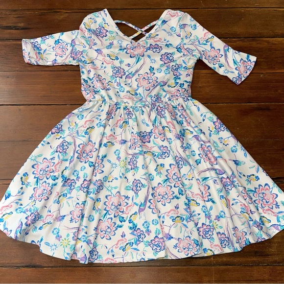Dot Dot Smile White and Cream Sundress with 3/4 Sleeves - Picture 1 of 7